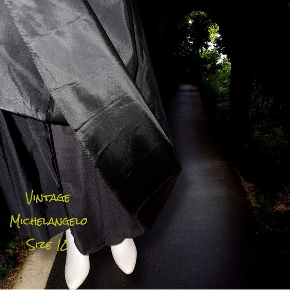 Michelangelo Vintage Skirt Formal Black Satin Maxi Classic Glamour Women’s 10 - Picture 7 of 16
